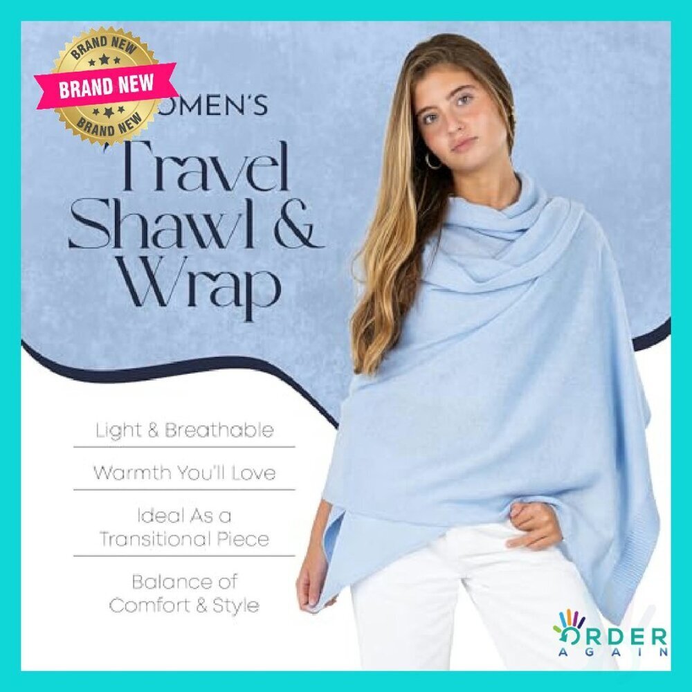 Luxury Cashmere Wool Blend Knitted Wrap Shawl Elegant Chic All-Season - Picture 4 of 8
